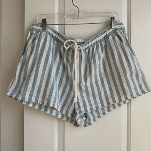 Aerie Striped Poolside Shorts XL Blue & White